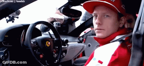 Man In Red Hat Sitting In Car GIF