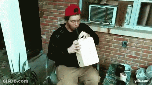 Man In Red Hat Smoking Pipe GIF