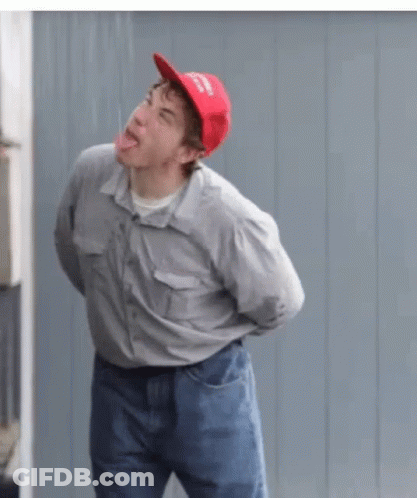 Man In Red Hat Sticking Out Tongue Make America Great Again GIF