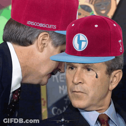 Man In Red Hat With Discos GIF