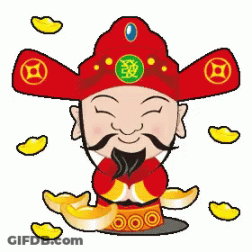 Man In Red Hat With Gold Coins GIF