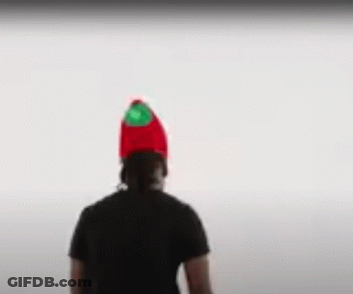 Man In Red Hat With Heart GIF