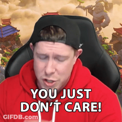 Man In Red Hoodie And Black Hat Says You Just Don't Care GIF