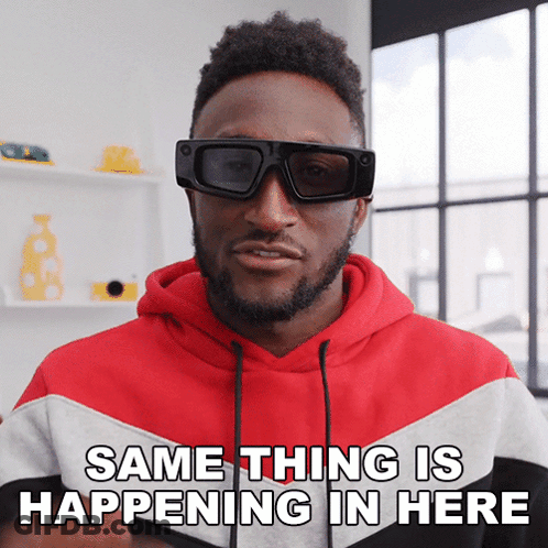 Man In Red Hoodie And Sunglasses Saying Same Thing GIF