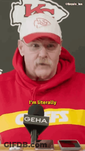 Man In Red Hoodie And White Hat Saying I'm Literally GIF