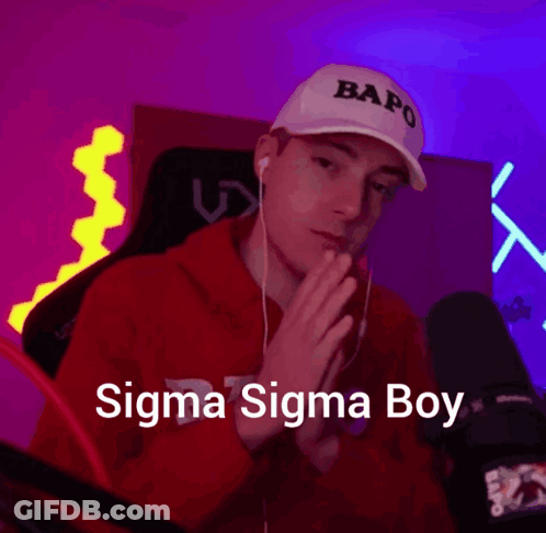 Man In Red Hoodie And White Hat With Bapo GIF
