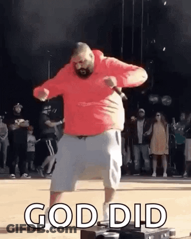 Man In Red Hoodie Dancing On Stage GIF