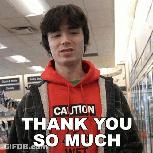Man In Red Hoodie Saying Caution Thank You So Much GIF