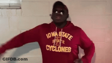Man In Red Hoodie Saying Iowa State Cyclones GIF