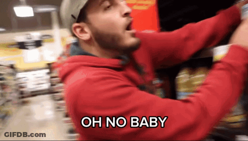 Man In Red Hoodie Says Oh No Baby GIF