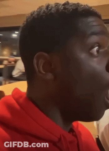 Man In Red Hoodie Surprised With Mouth Open GIF