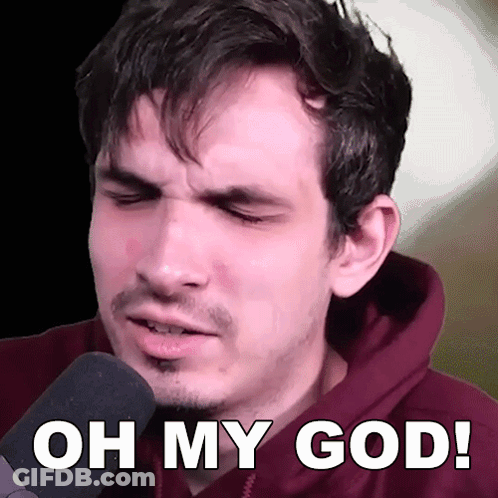 Man In Red Hoodie Talking Into Microphone Saying Oh My God GIF