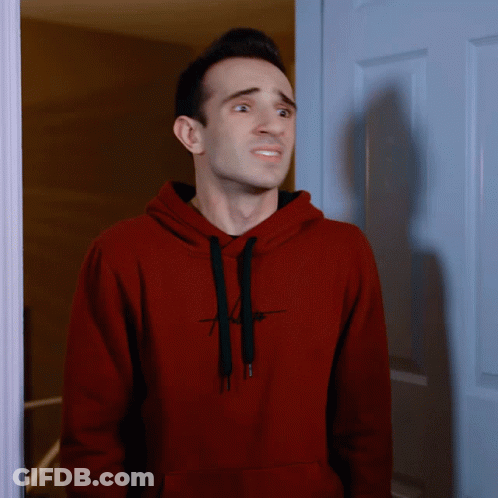 Man In Red Hoodie With Black Letter H GIF