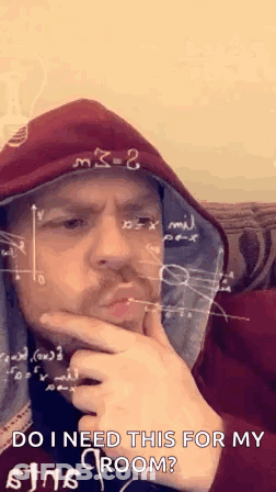 Man In Red Hoodie With Calculator On Face GIF
