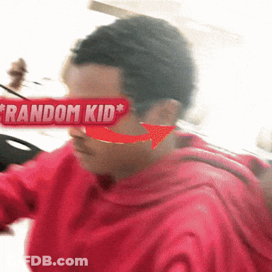 Man In Red Hoodie With Random Kid Sticker GIF