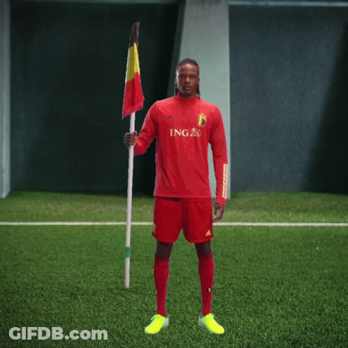 Man In Red Ing Jersey On Soccer Field GIF