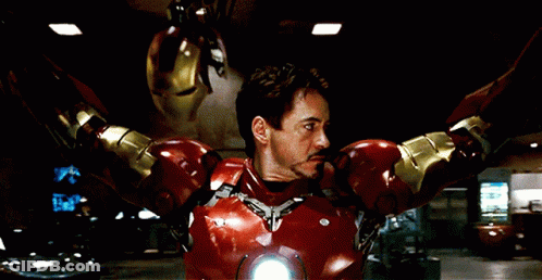 Man In Red Iron Man Suit GIF