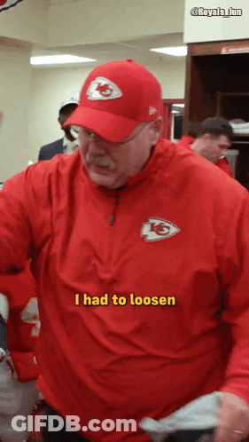 Man In Red Jacket And Hat Saying I Had To Loosen GIF
