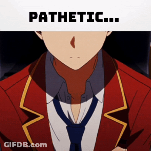 Man In Red Jacket And Tie Saying Pathetic GIF
