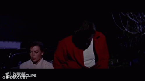 Man In Red Jacket And Woman In White Coat GIF