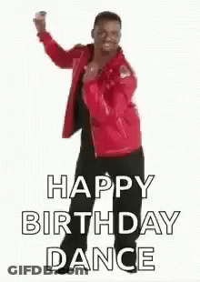 Man In Red Jacket Dancing Happy Birthday Dance GIF