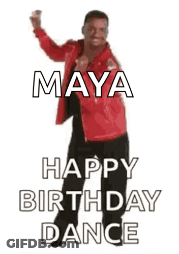 Man In Red Jacket Dancing Maya Happy Birthday GIF