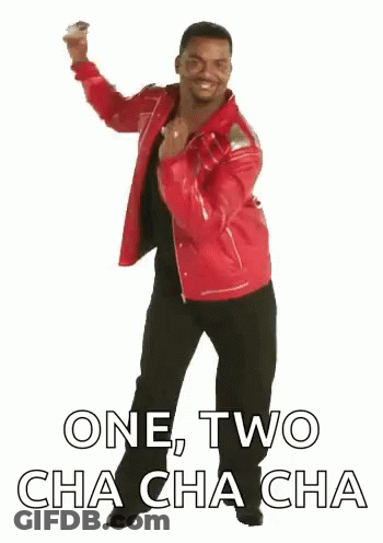 Man In Red Jacket Dancing One Two Cha Cha Cha GIF