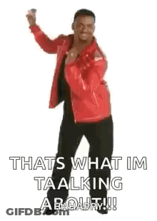 Man In Red Jacket Dancing Saying Happy Dancing GIF
