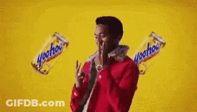 Man In Red Jacket Dancing With Soda GIF
