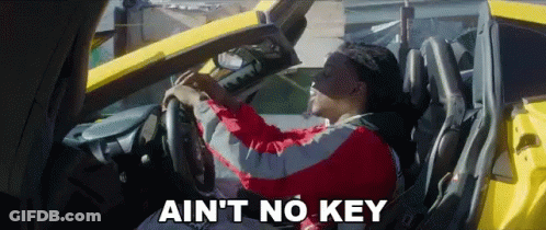 Man In Red Jacket Driving Yellow Car GIF