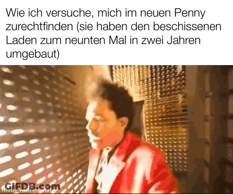 Man In Red Jacket Looking Out Window Wie Ich Versuche Mich Im Neuen Penny GIF