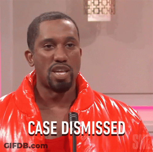Man In Red Jacket Saying Case Dismissed GIF