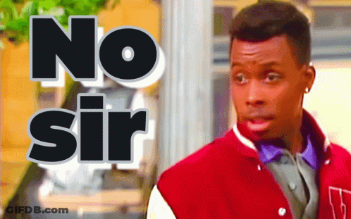 Man In Red Jacket Saying No Sir GIF