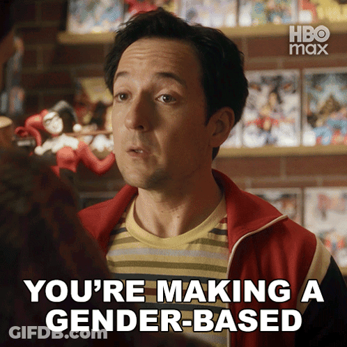 Man In Red Jacket Saying You're Making A Gender Based GIF
