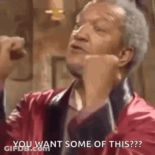 Man In Red Jacket Saying You Want Some Of This GIF