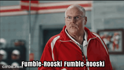 Man In Red Jacket Says Fumble Rooski Fumble Rooski GIF