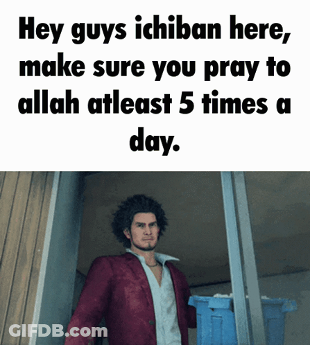 Man In Red Jacket Standing Before Hey Guys Sign GIF