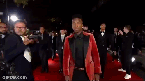 Man In Red Jacket Vinicius Junior Forward Real Madrid Brazil GIF