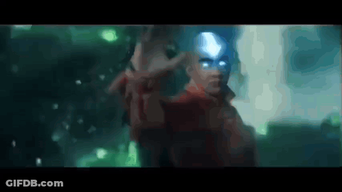 Man In Red Jacket With Blue Glowing Eyes GIF