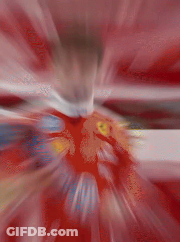 Man In Red Jacket With HP And UniCredit Logos GIF