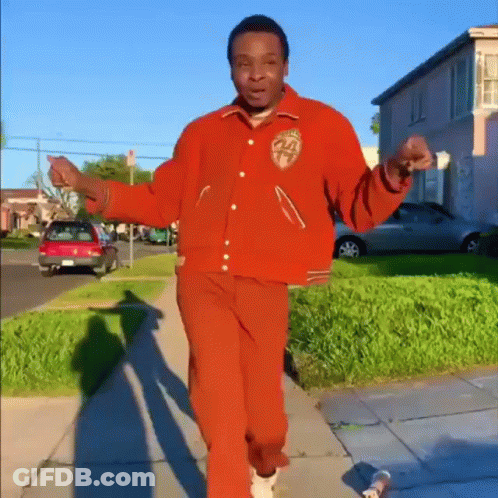 Man In Red Jacket With Letter A GIF