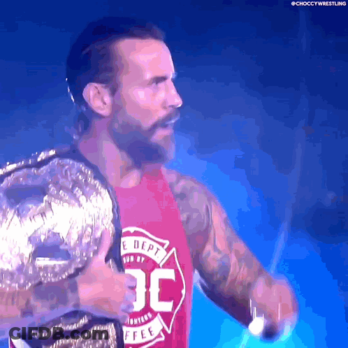 Man In Red JC Shirt GIF