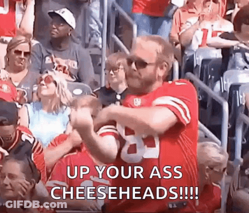 Man In Red Jersey Dancing In Crowd GIF