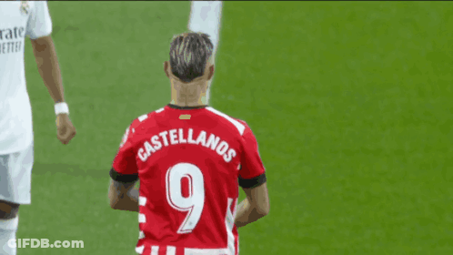 Man In Red Jersey Number 9 GIF