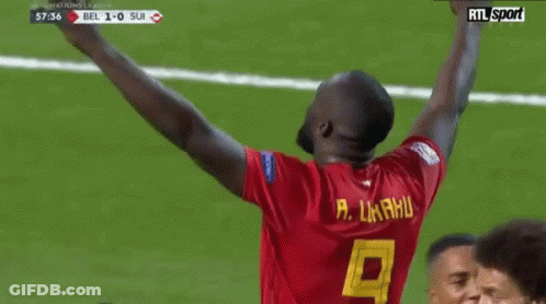 Man In Red Jersey Number 9 GIF