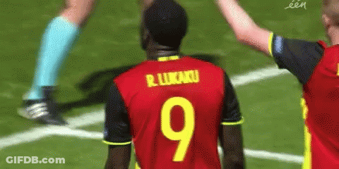 Man In Red Jersey Number 9 GIF