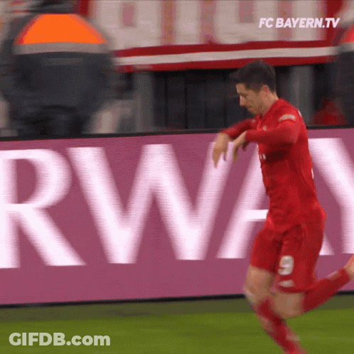 Man In Red Jersey Number 9 GIF