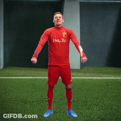 Man In Red Jersey On Green Field GIF