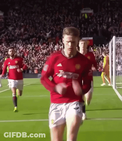 Man In Red Jersey Running Soccer Field GIF