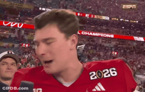 Man In Red Jersey Saying 2026 GIF